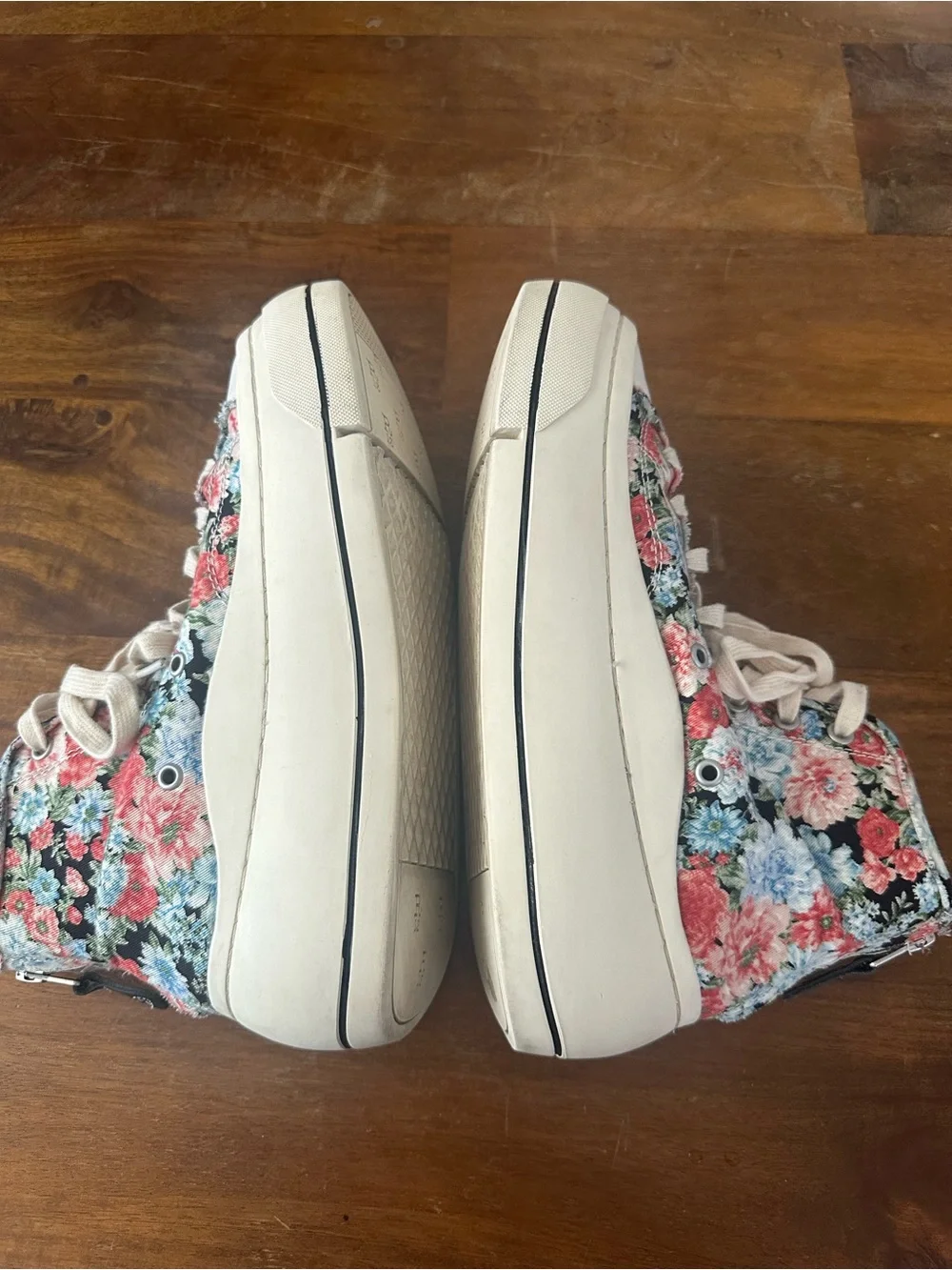 R13 Floral Canvas High-Top Platform Sneakers Nordstrom Exclusive ladies size‎ 9